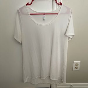 Large solid white lularoe classic tee